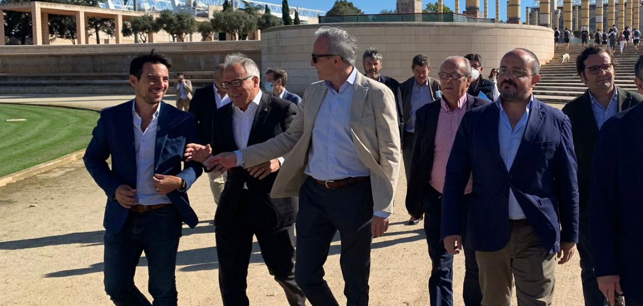 Esta mañana El Presidente del Partido Popular de Barcelona Manu Reyes ha visitado la Anilla Olímpica